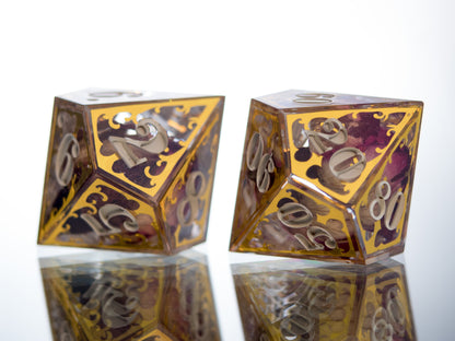 Gilded Thrones - 7 Piece Handmade Dice