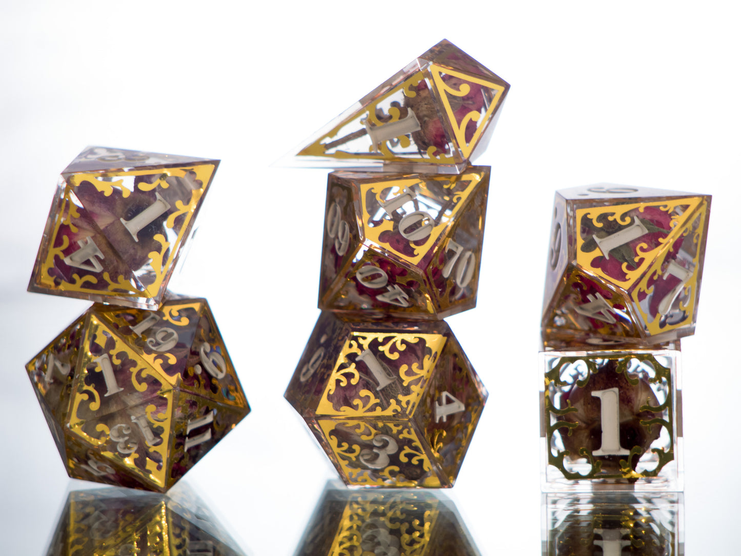 Gilded Thrones - 7 Piece Handmade Dice
