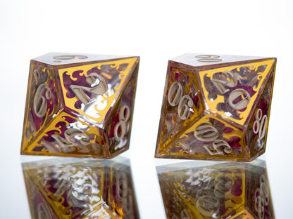 Gilded Thrones - 7 Piece Handmade Dice