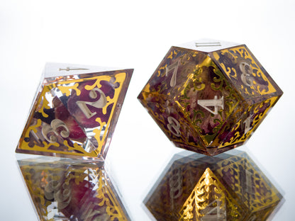 Gilded Thrones - 7 Piece Handmade Dice