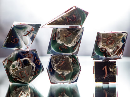 Satellite of Earth - 7 Piece Handmade Dice