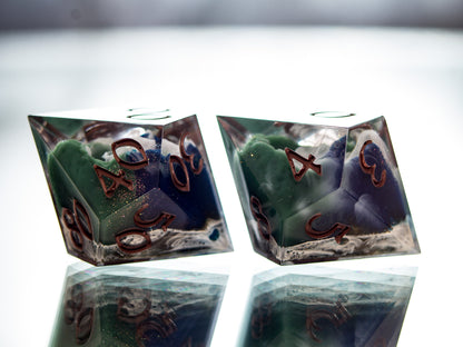 Satellite of Earth - 7 Piece Handmade Dice