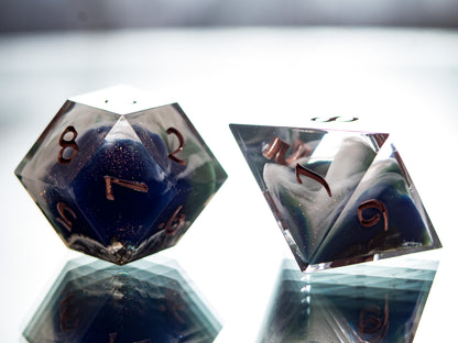 Satellite of Earth - 7 Piece Handmade Dice