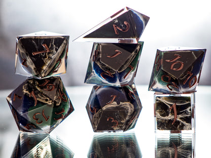 Satellite of Earth - 7 Piece Handmade Dice
