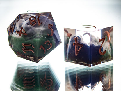 Satellite of Earth - 7 Piece Handmade Dice