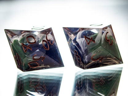 Satellite of Earth - 7 Piece Handmade Dice