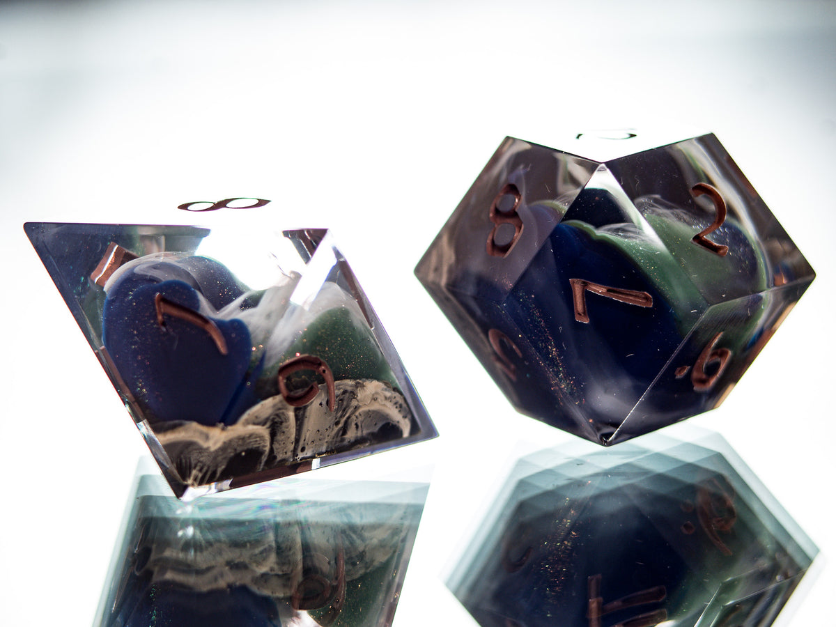 Satellite of Earth - 7 Piece Handmade Dice