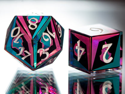 Burnish Flames - 7 Piece Handmade Dice