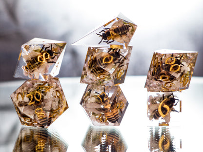 Honeybee Garden - 7 Piece Handmade Dice