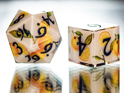 Navigator's Orange Grove- 7 Piece Handmade Dice