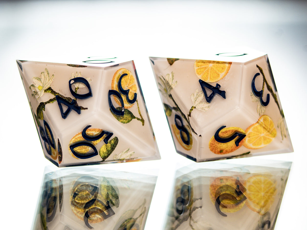Navigator's Orange Grove- 7 Piece Handmade Dice