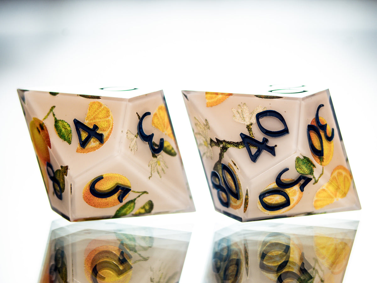 Orange Grove - 7 Piece Handmade Dice