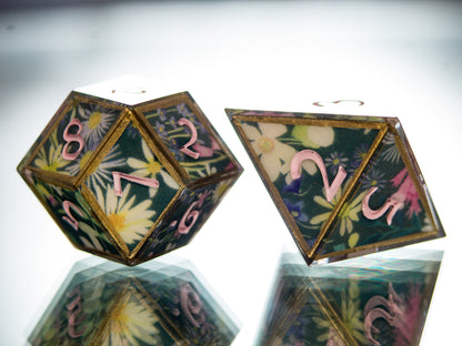 Water Lilies - 7 Piece Handmade Dice