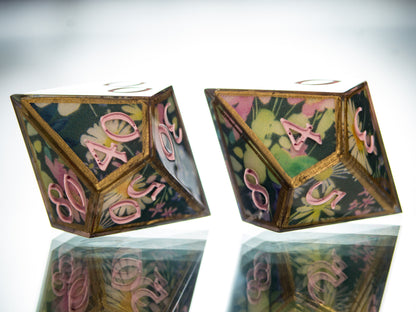Water Lilies - 7 Piece Handmade Dice