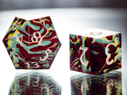 Faux Fordite - 7 Piece Handmade Dice