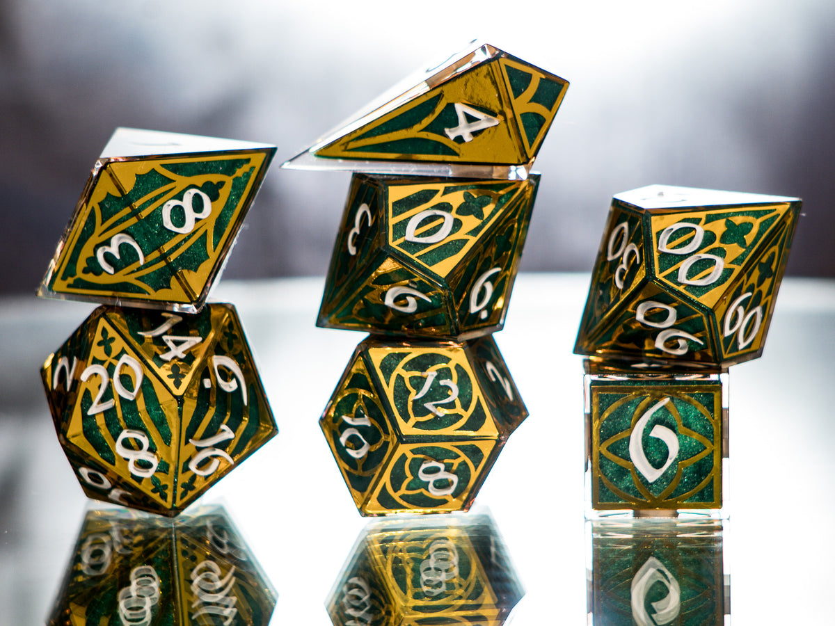 Emerald Cathedral - 7 Piece Handmade Dice