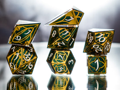 Emerald Cathedral - 7 Piece Handmade Dice