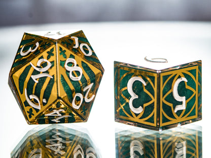 Emerald Cathedral - 7 Piece Handmade Dice