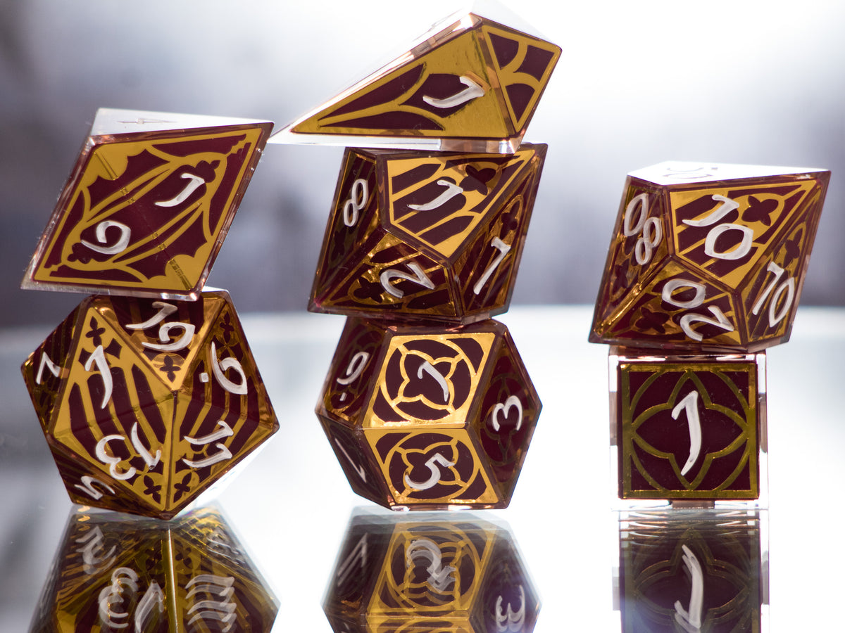 Sanguine Cathedral - 7 Piece Handmade Dice