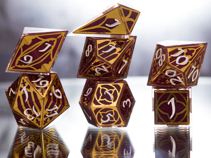 Sanguine Cathedral - 7 Piece Handmade Dice