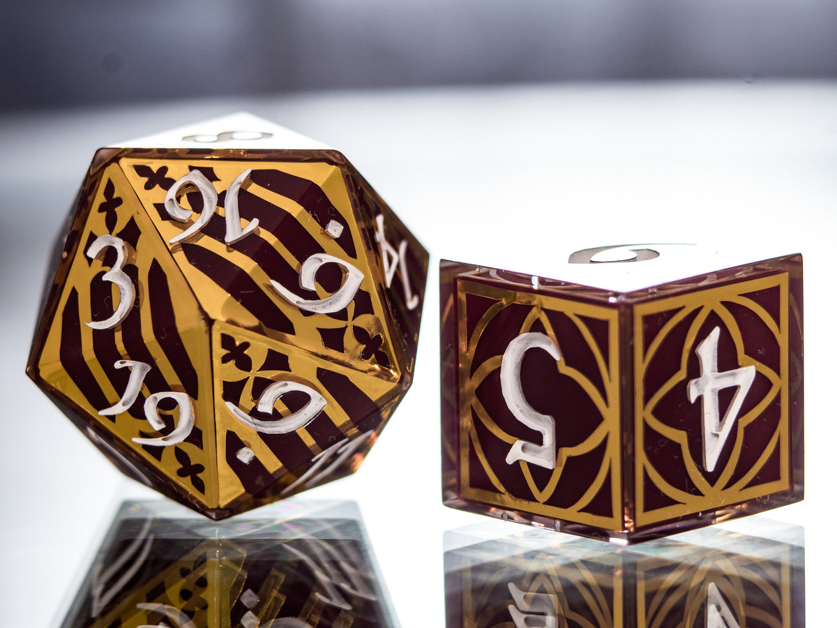 Sanguine Cathedral - 7 Piece Handmade Dice