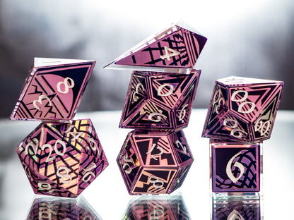 Grid Runner - 7 Piece Handmade Dice