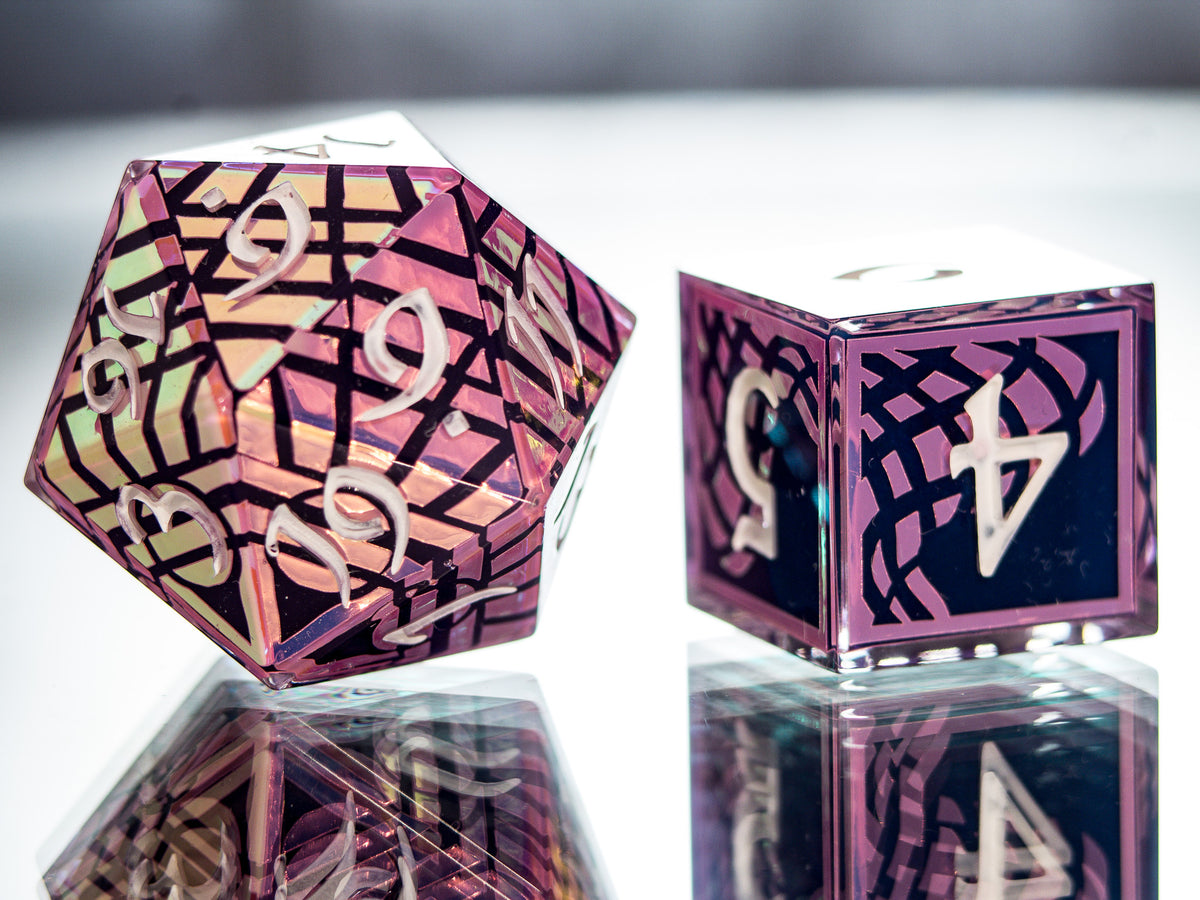 Grid Runner - 7 Piece Handmade Dice