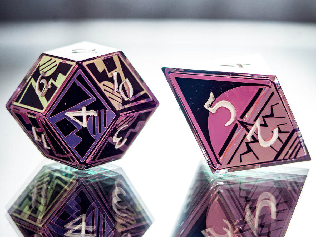 Grid Runner - 7 Piece Handmade Dice