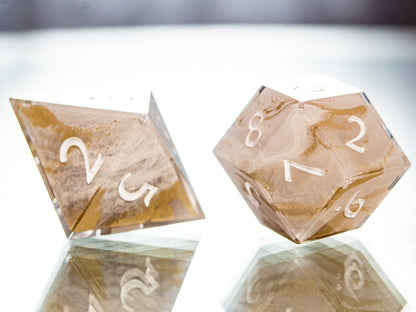 Golden Quartz - 7 Piece Handmade Dice
