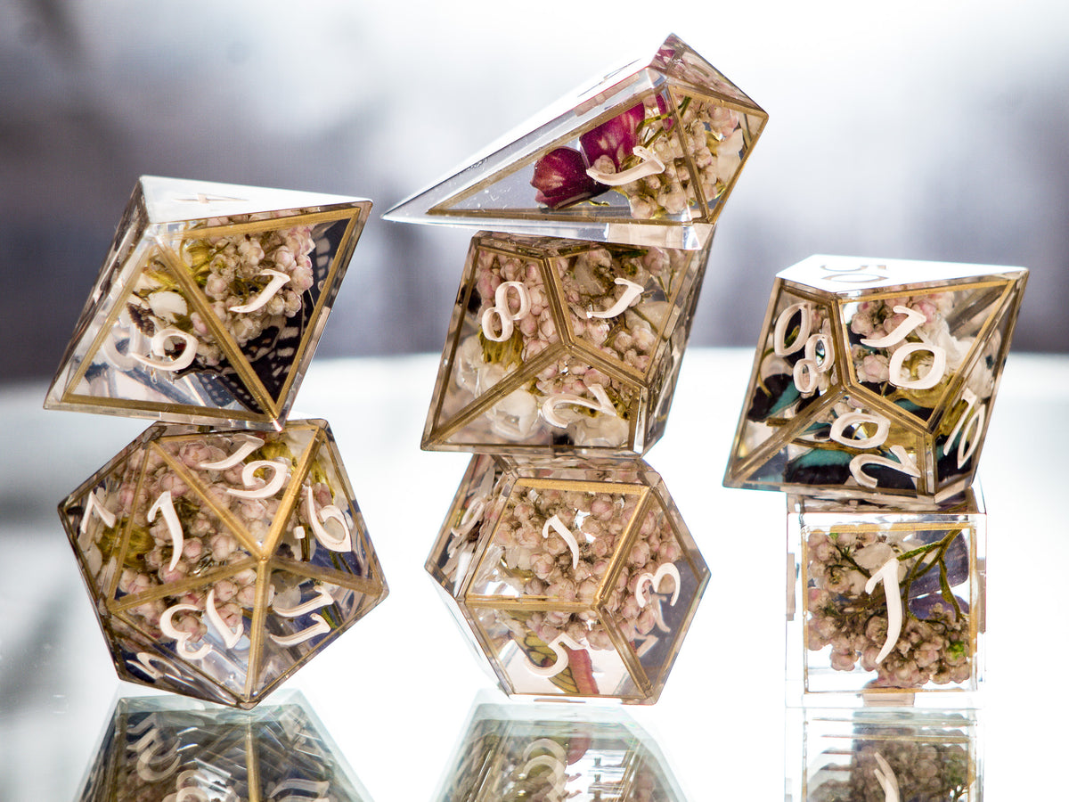 Butterfly Terrarium - 7 Piece Handmade Dice