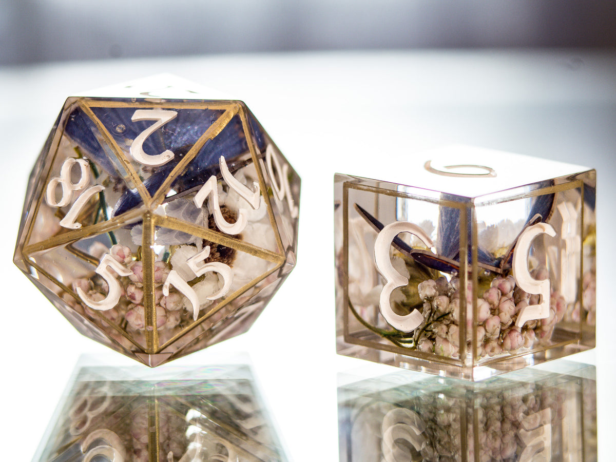 Butterfly Terrarium - 7 Piece Handmade Dice