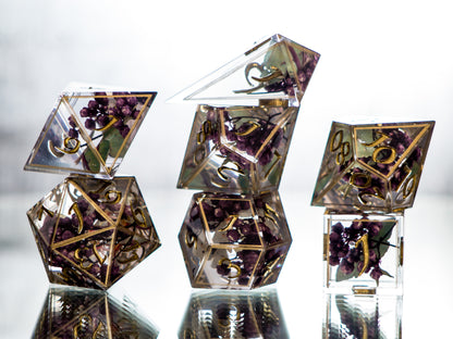 Midnight Luna - 7 Piece Handmade Dice