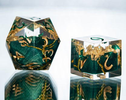 Opulence - 7 Piece Handmade Resin Dice