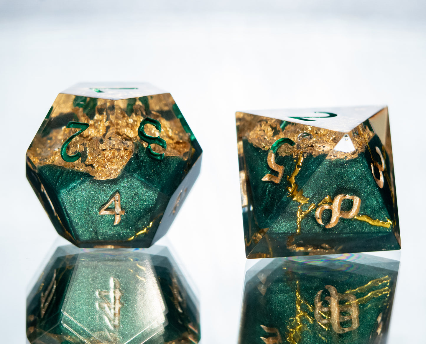 Opulence - 7 Piece Handmade Resin Dice