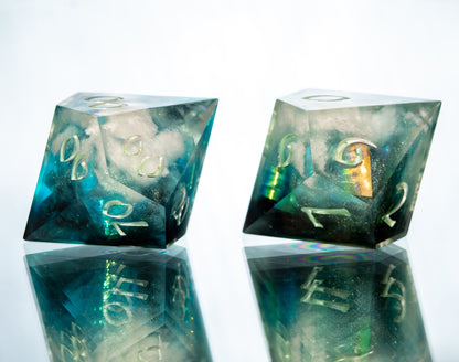 Aurora Clouds- 7 Piece Handmade Resin Dice