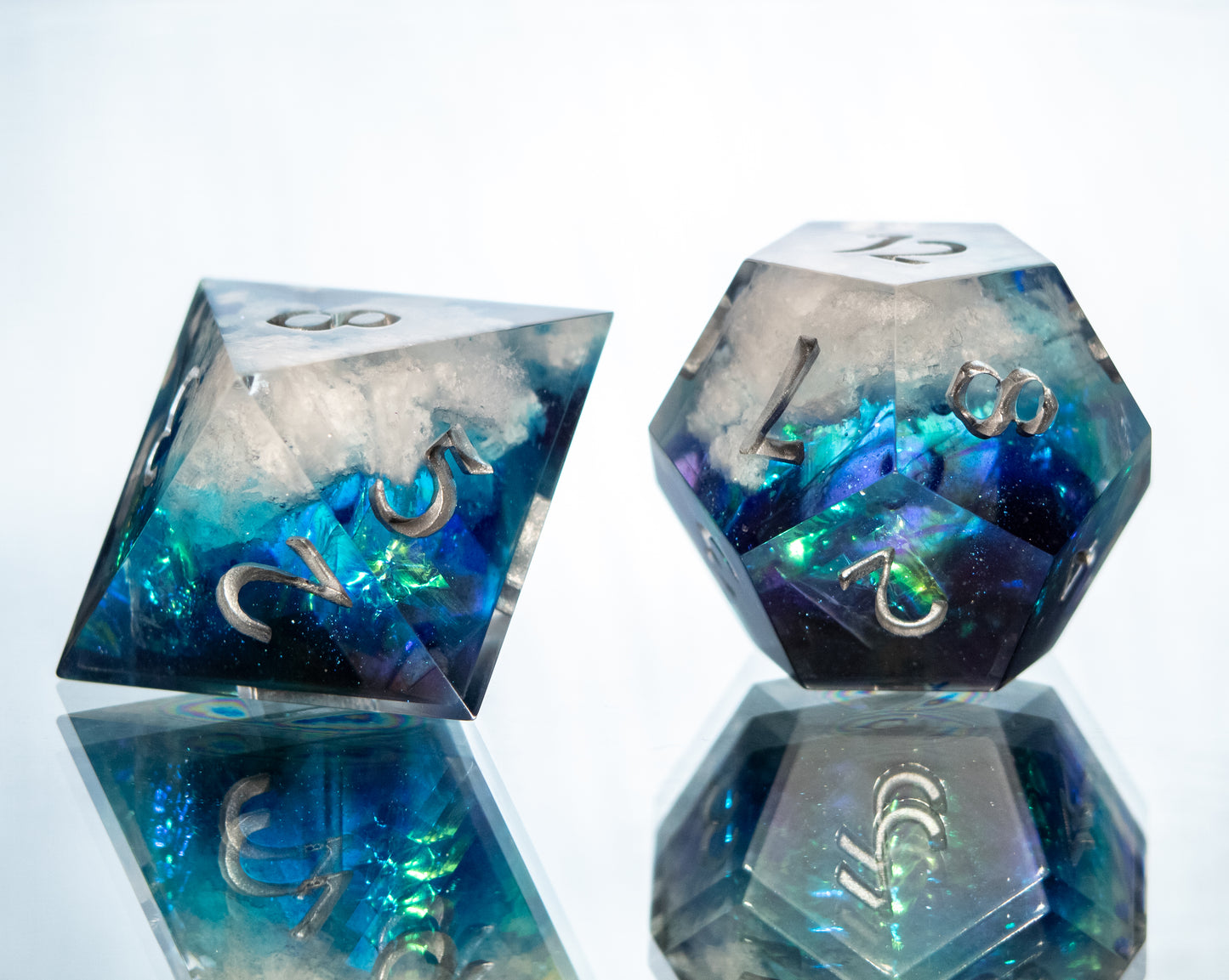 Clouds Over Coldarra - 7 Piece Handmade Resin Dice