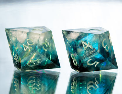 Aurora Clouds- 7 Piece Handmade Resin Dice