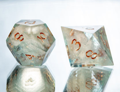 Cloud Nine - 7 Piece Handmade Resin Dice