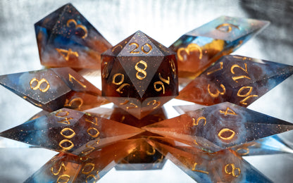 Cosmic Cliffs - 7 Piece Handmade Resin Dice