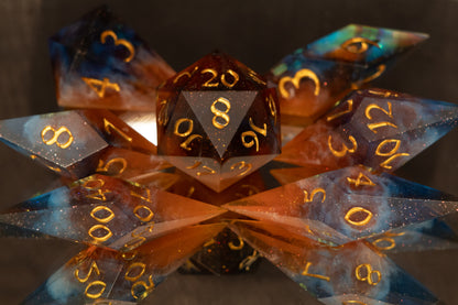 Cosmic Cliffs - 7 Piece Handmade Resin Dice