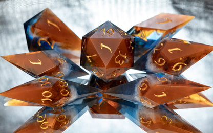 Cosmic Cliffs - 7 Piece Handmade Resin Dice