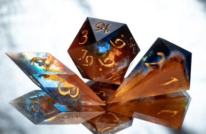 Cosmic Cliffs - 7 Piece Handmade Resin Dice