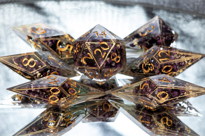 Dionysus -Sharp 7 Piece Handmade Resin Dice