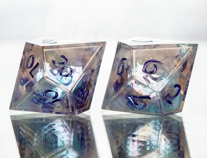 Watching Clouds at Dawn - 7 Piece Handmade Resin Dice