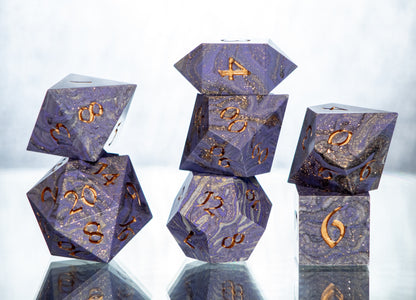 Underdark Ore: 7 Piece Handmade Resin Dice