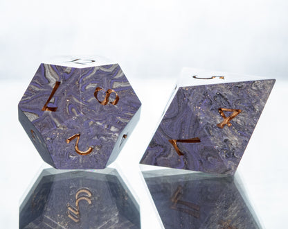 Underdark Ore: 7 Piece Handmade Resin Dice