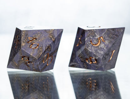 Underdark Ore: 7 Piece Handmade Resin Dice