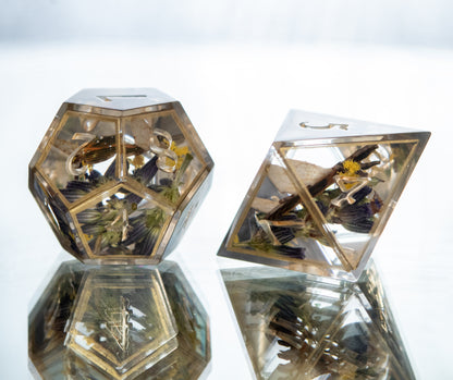 Honey and Lavender - 7 Piece Handmade Resin Dice