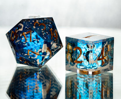 Sea Foam - 7 Piece Handmade Resin Dice