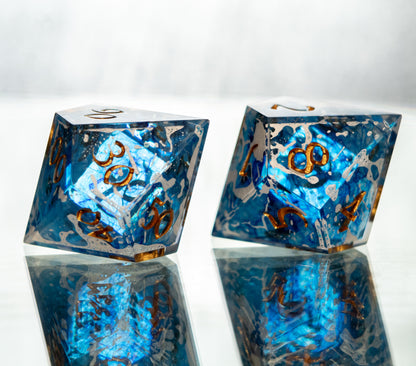 Sea Foam - 7 Piece Handmade Resin Dice